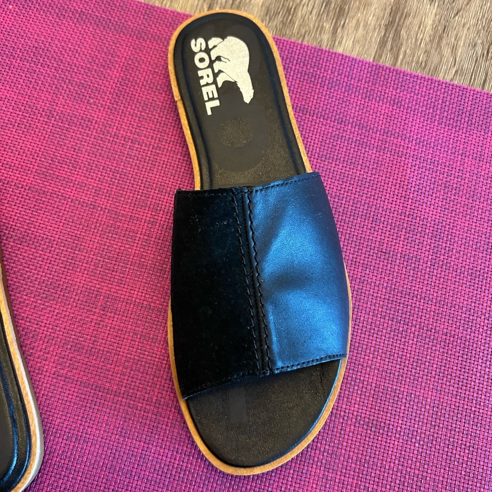 Sorel Women's Black Slide Sandals - Picture 5 of 7